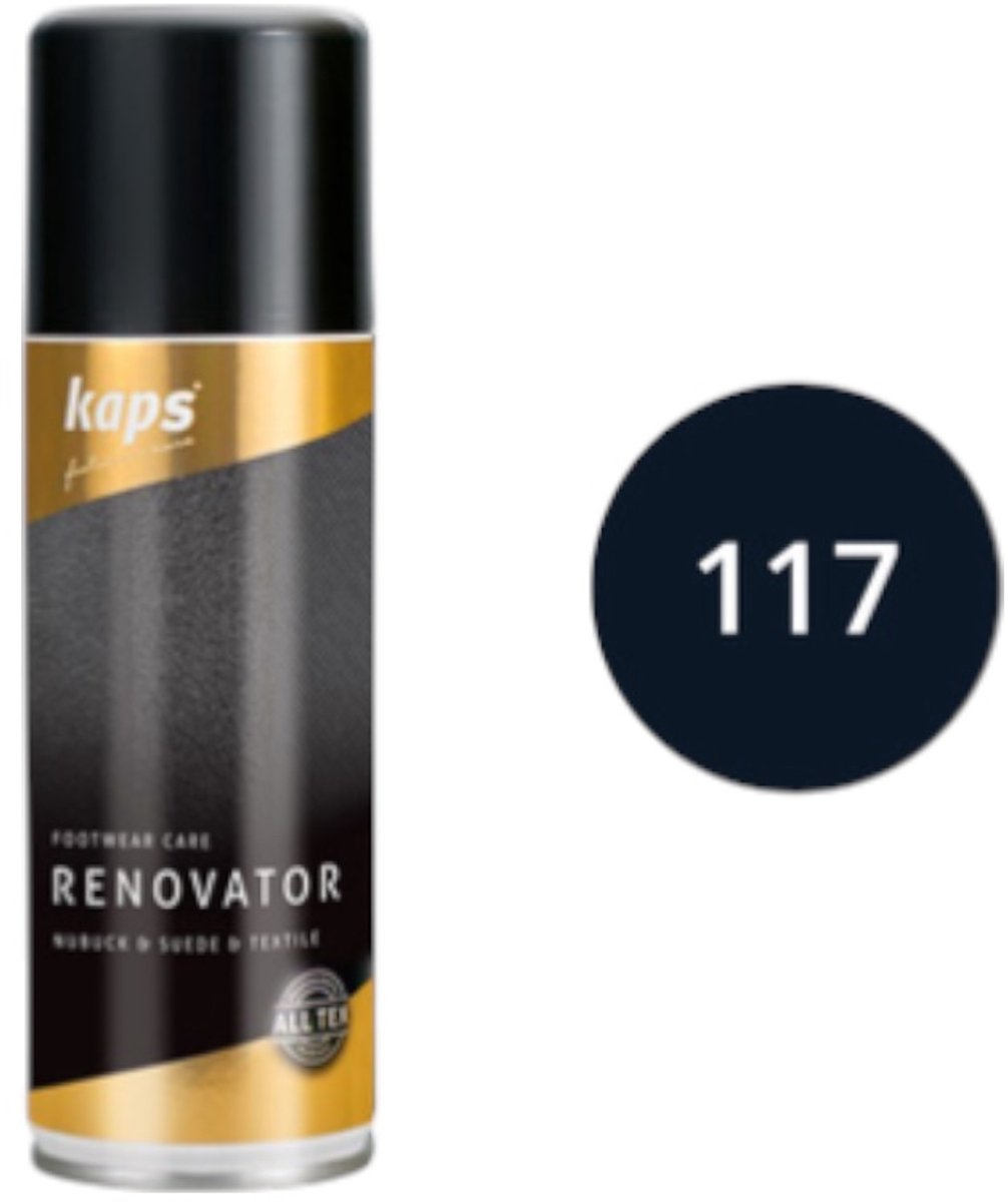 Kaps Renovator Spray voor suede en nubuck - frist de kleur op en verzorgt het leer - (117) Donker Blauw - 200ml