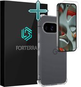 Hoesje Met Screenprotector - Geschikt voor Google Pixel 10 - Sterk & Shockproof - Back Cover - Siliconen Case - Telefoon Hoes - Shock Proof - Transparant