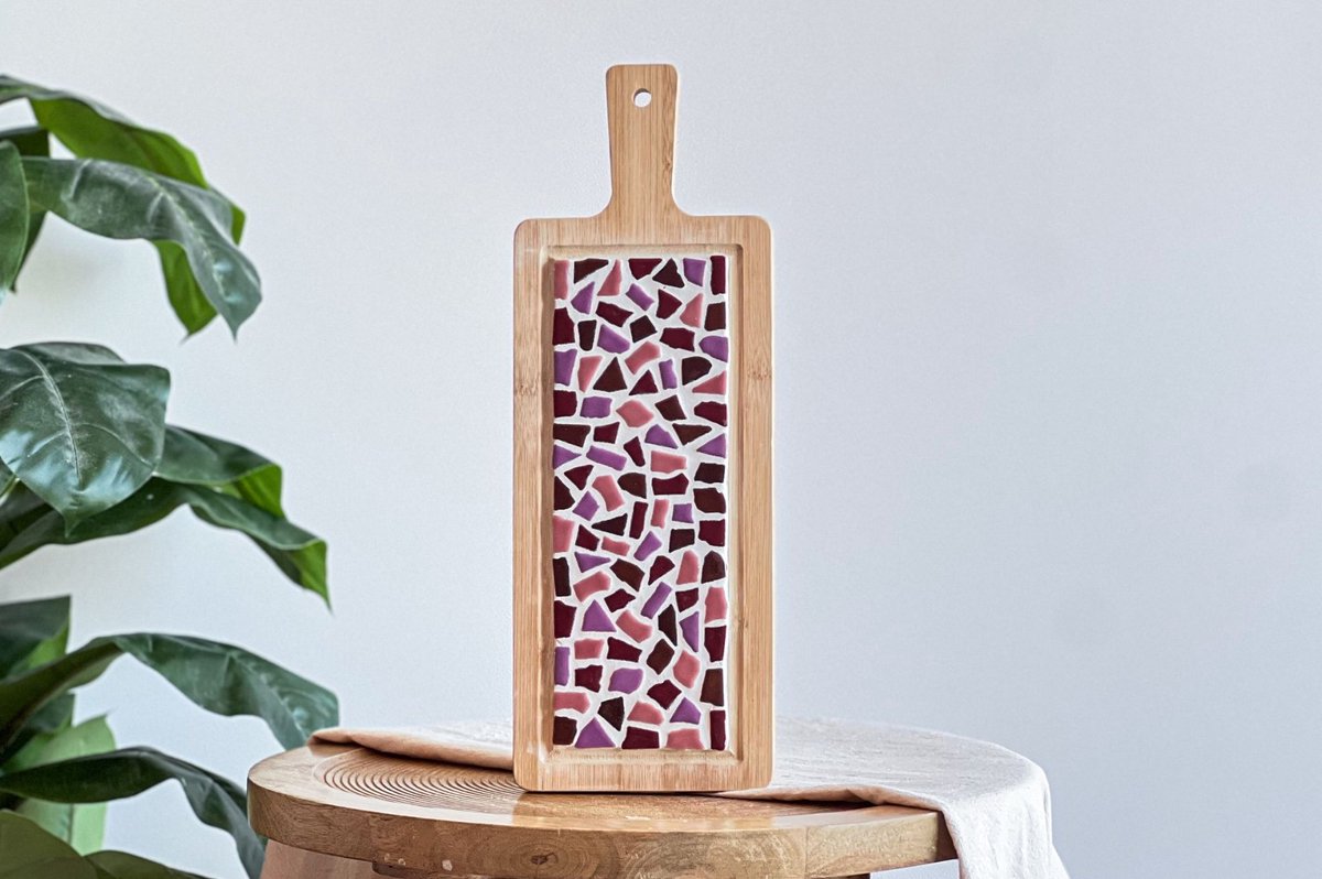 DIY Mozaïek Borrelplank Oud Roze - Hobbypakket - Mozaïeken - Hobbypakket voor volwassenen - Knutselpakket voor volwassenen - Little Creations
