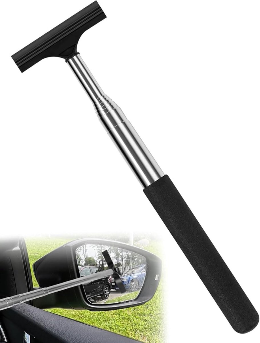 Raclette Voiture Longue Poignée Télescopique 100 Cm – Nettoyage Pare-Brise, Rétroviseurs, Vitres Sans Effort