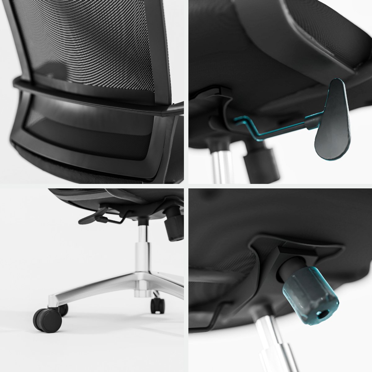 Ergonomische Bureaustoel – Bureaustoelen voor Volwassenen – Gaming Stoel - Max. 100 kg thumbnail 6