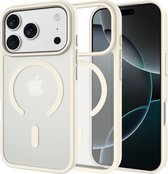 Cazy Hoesje geschikt voor iPhone 17 Pro - Compatibel met MagSafe - Military Grade Backcover - Ivory