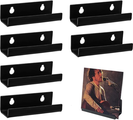 6x LP Houder - LP Opbergsysteem - LP Standaard - LP lijst - LP Display - Platenrek - Vinyl rek - Platenhouder - LP Opbergen - Vinylhouder - LP Houder aan de muur - Vinyl Houder - Platenhouder - LP Rek - Wandhouder voor aan de muur