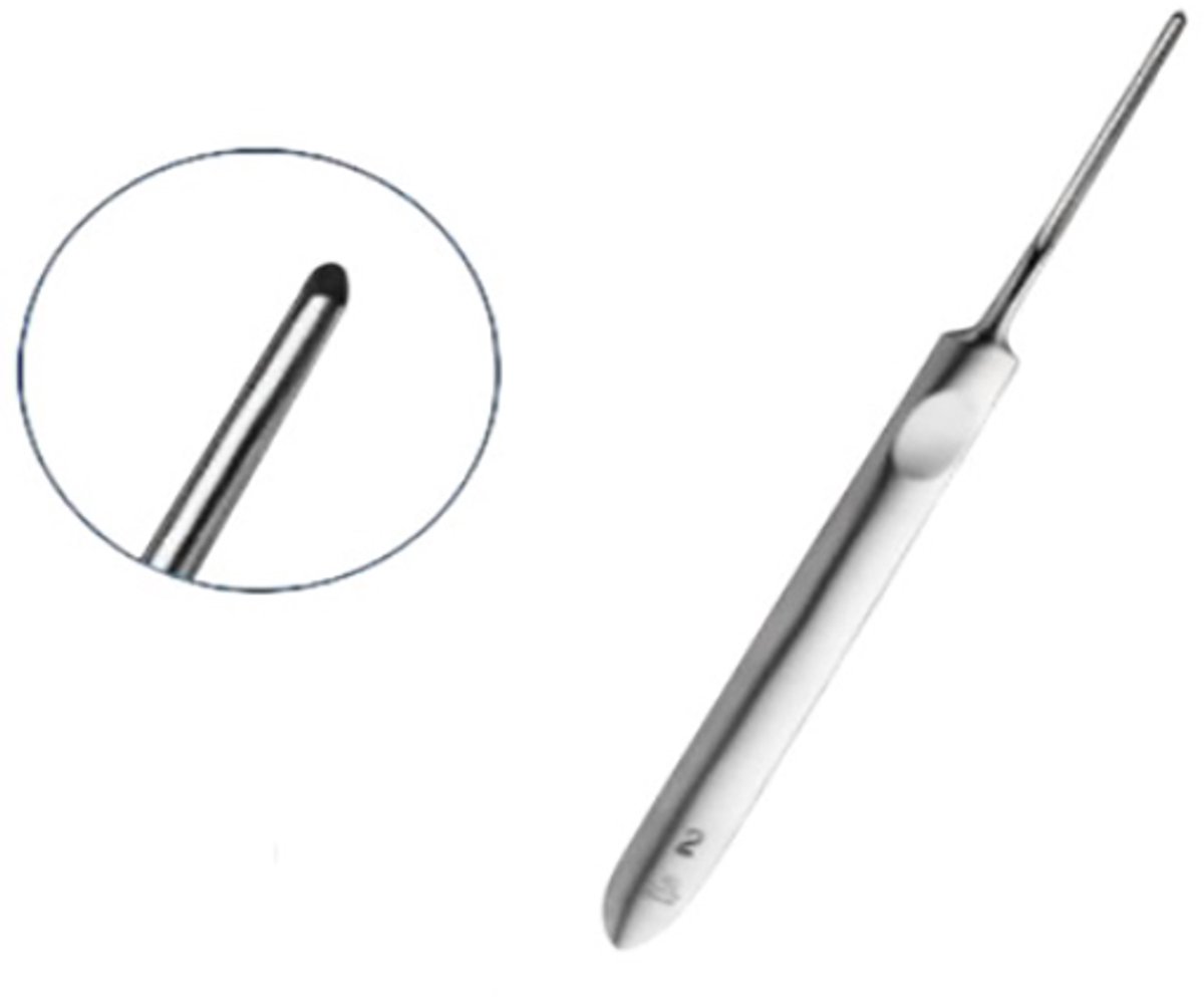 Premax - Professional - Cuticle Pusher - Nagelriem duwer - RVS - 2 mm. 14 cm. lang