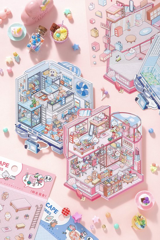 3D Sticker Puzzel sticker therapie | 6 Stuks plus pincet | 3D Scene a5 formaat| 3D Stickers | Stickerpuzzel | Stickers Volwassenen | Puzzel Volwassenen | Hobby Volwassenen | Stickers | Puzzels | Decoratieve Stickers | DIY Crafts | 6.0 en 8.0