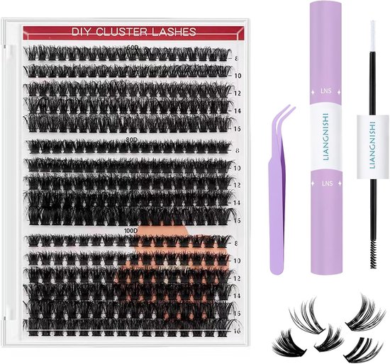 320 Cluster-Wimpern Zum Selbermachen - 60D Bis 120D, 12-18 Mm, D-Curl Für Voluminösen Look