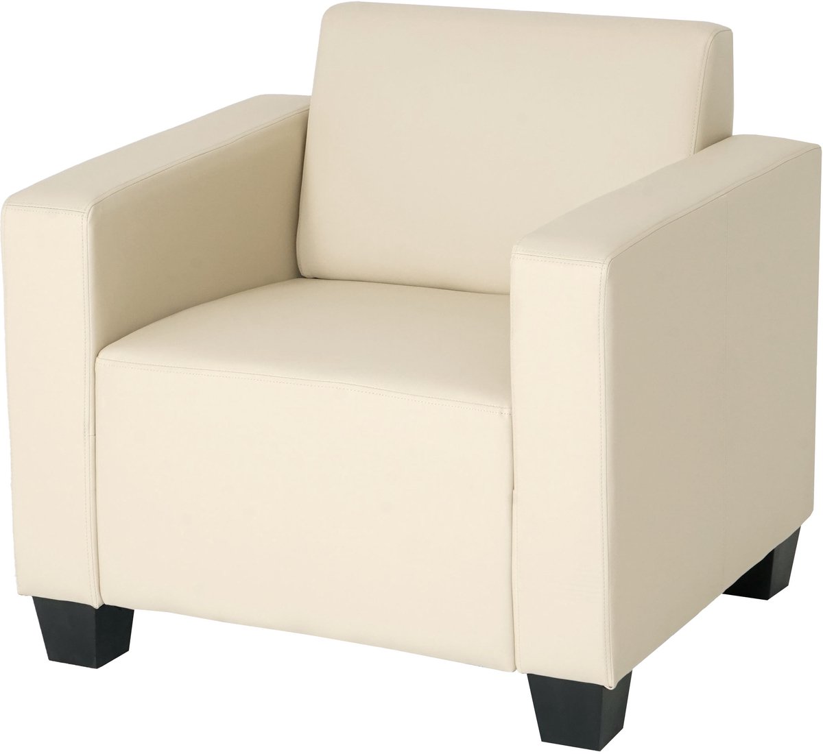 Fauteuil Loungefauteuil Lyon, kunstleer ~ crème