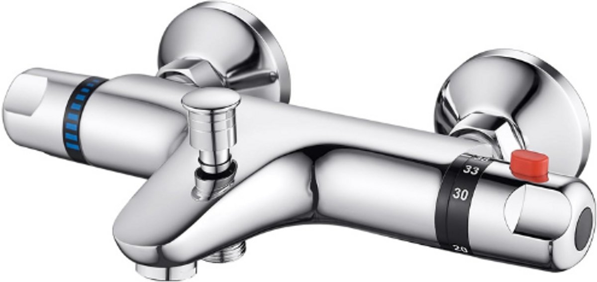 Thuys – Badkraan Met Thermostaat – Douche – Armatuur Met Thermostaat Van Messing – Chroom Mengkraan