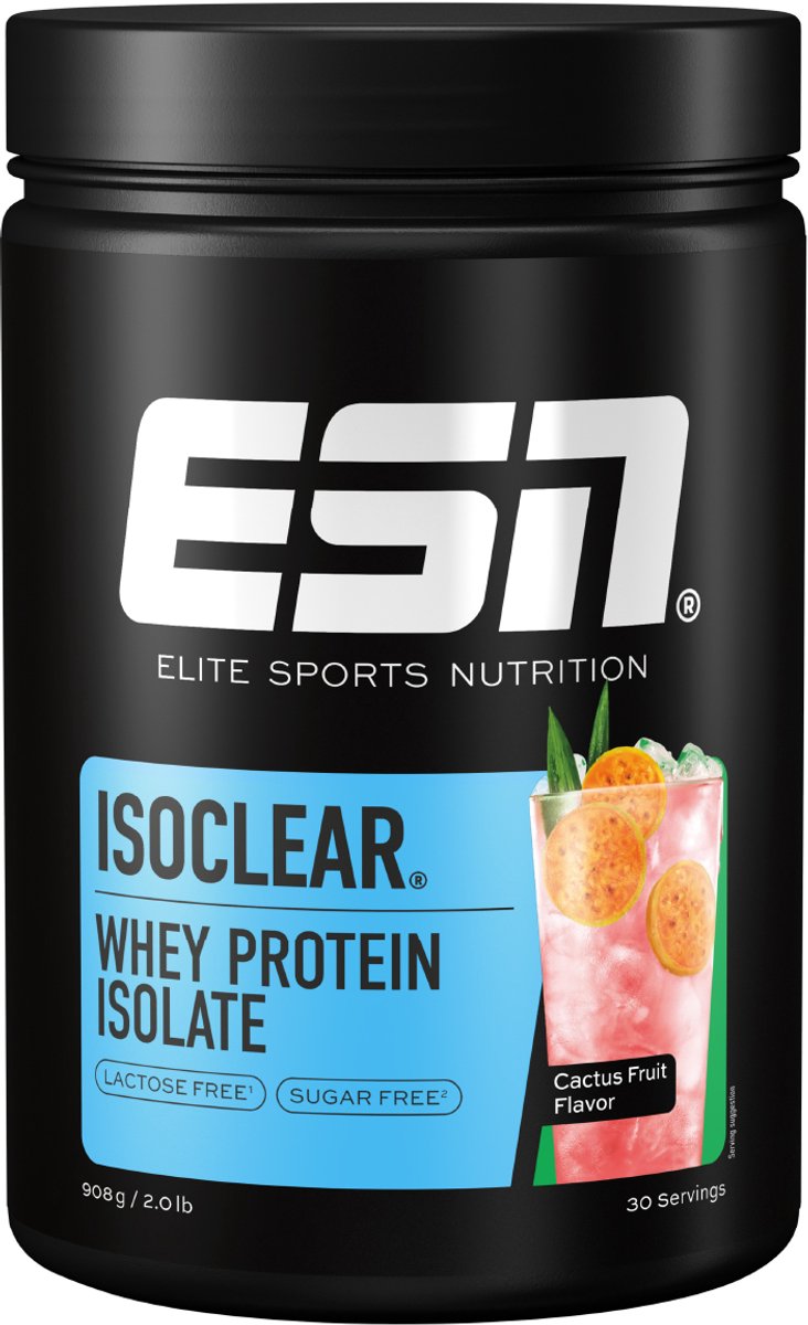 ESN ISOCLEAR Whey Isolate Proteine Poeder, Cactus Fruit, 908 g, 30 Porties Heldere Wei Poeder – Lactosevrij Eiwitshake