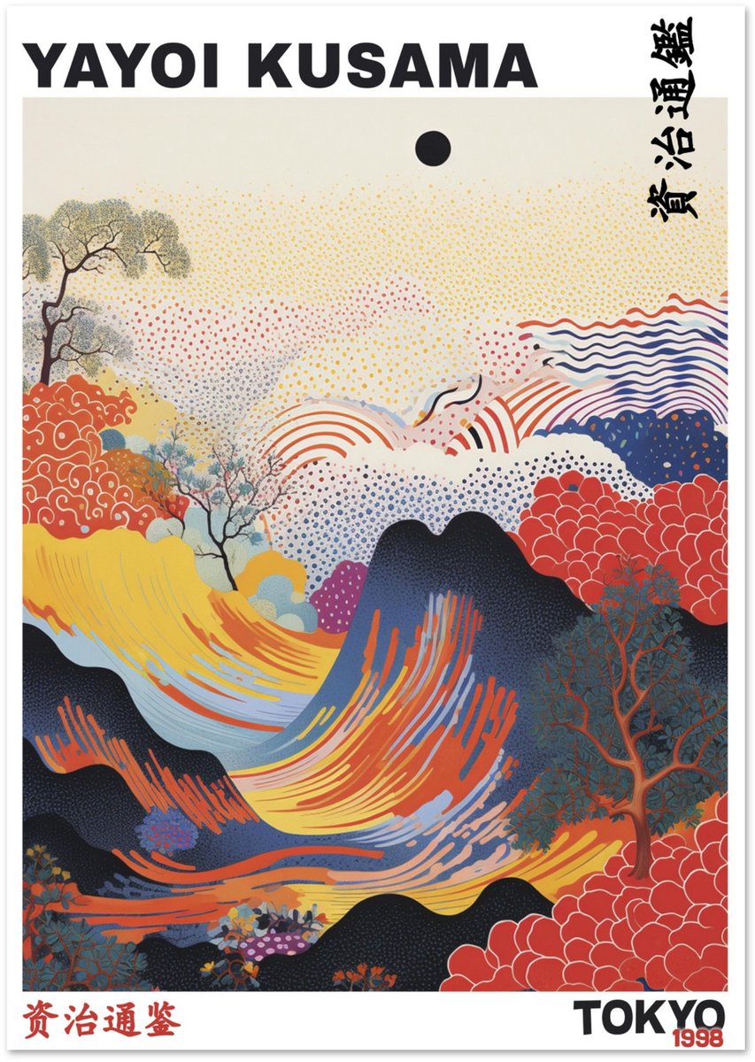 Yayoi Kusama - Tokyo 1998 Poster 70x100 cm - exclusief lijst