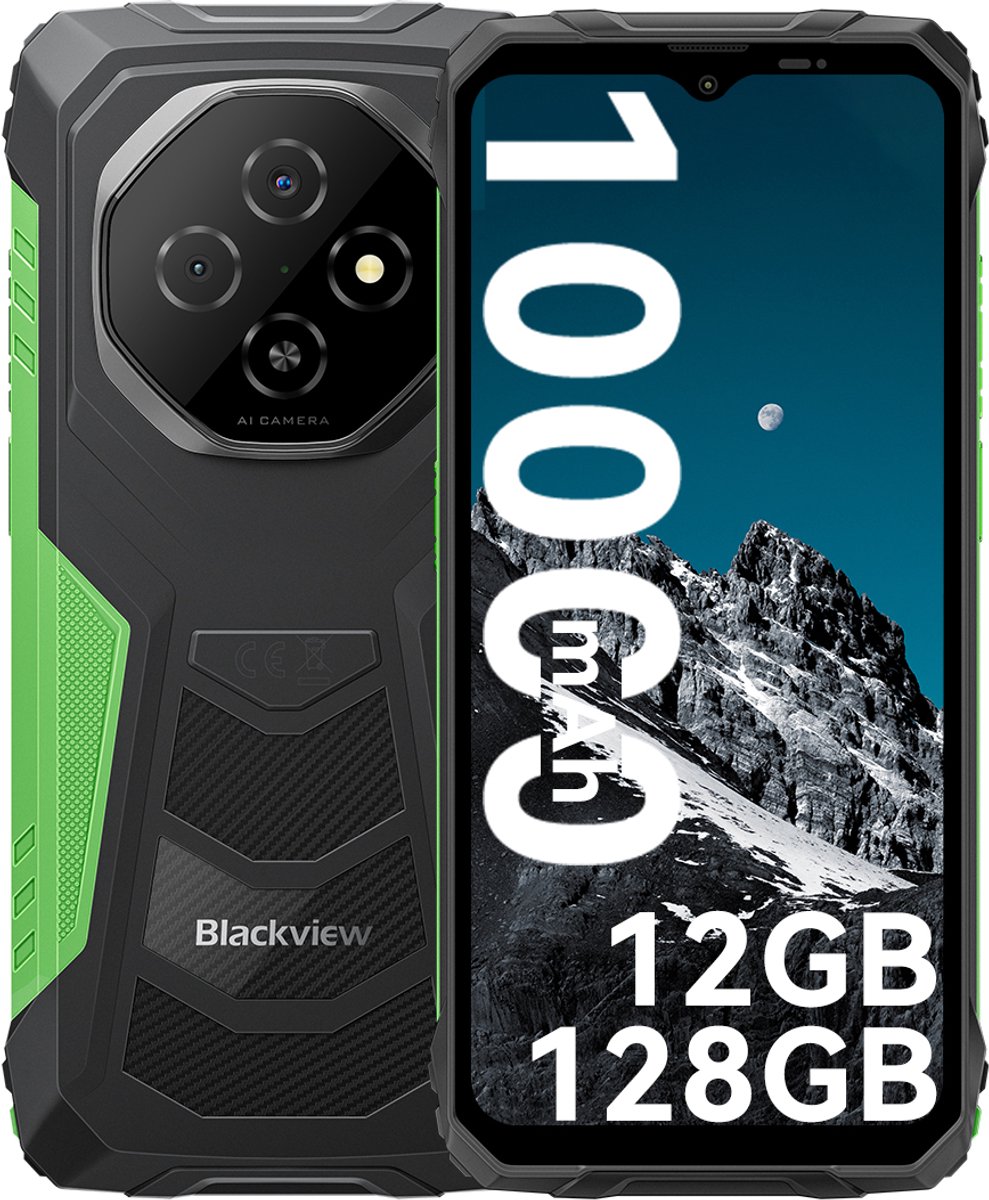 Blackview FORT 1 - Robuuste Smartphone - 12 GB RAM - 128 GB ROM - 6,56 inch - 10000 mAh - Robuuste telefoon - Android 15 - GPS - Groen