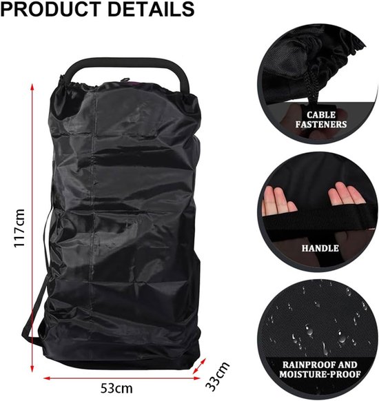 Universele transporttas voor kinderwagens, reistas voor kinderwagens in het vliegtuig, reistas voor kinderwagens, kinderwagentas voor vliegreizen, kinderwagentransporttassen voor treinreizen op de luchthaven (117 x 53 x 33 CM) Cyslmuk van Merkloos — afbeelding 5