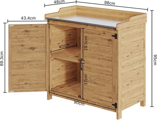 Tuinkast - Plantentafel - Houten - Grijs