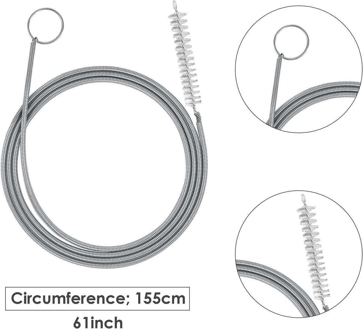 155 cm lange buis reinigingsborstel flexibele dubbele haren slang pijp reiniger roestvrij staal aquarium filter borstel voor aquarium of thuis keuken