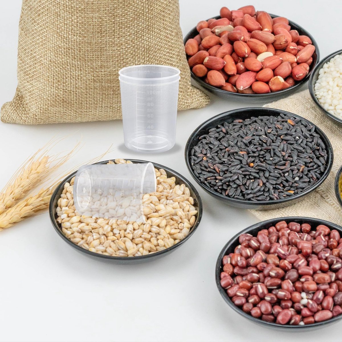 3Pcs Rice Measuring Cups for Rice Cooker - 100ml Transparent Plastic Washing Cup - Kitchen Dry and Liquid Ingredients Measuring thumbnail 5