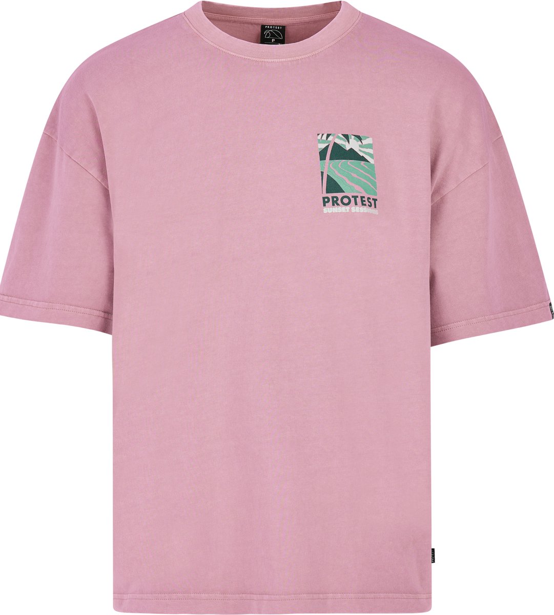 Protest Prtatlin T shirt Heren Korte mouwen Ronde hals Loose fit Roze