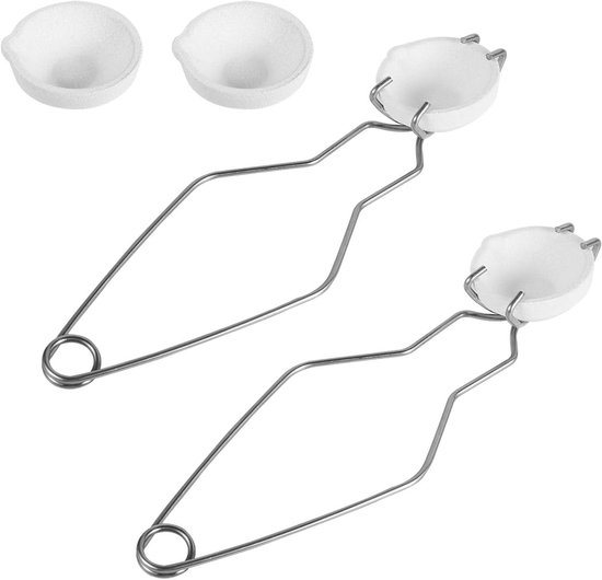 Smeltkroesset - 6 stuks met kwartskroezen en tangen Smeltkroezen voor het smelten en gieten van metalen Geschikt voor raffineren van goud, zilver, aluminium, koper en messing