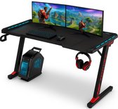Bol.com Zentura Game Bureau Met LED Verlichting - 140x60x73 CM - Game Desk - Gaming Bureau - Gaming Desk - Computerbureau - Gami... aanbieding