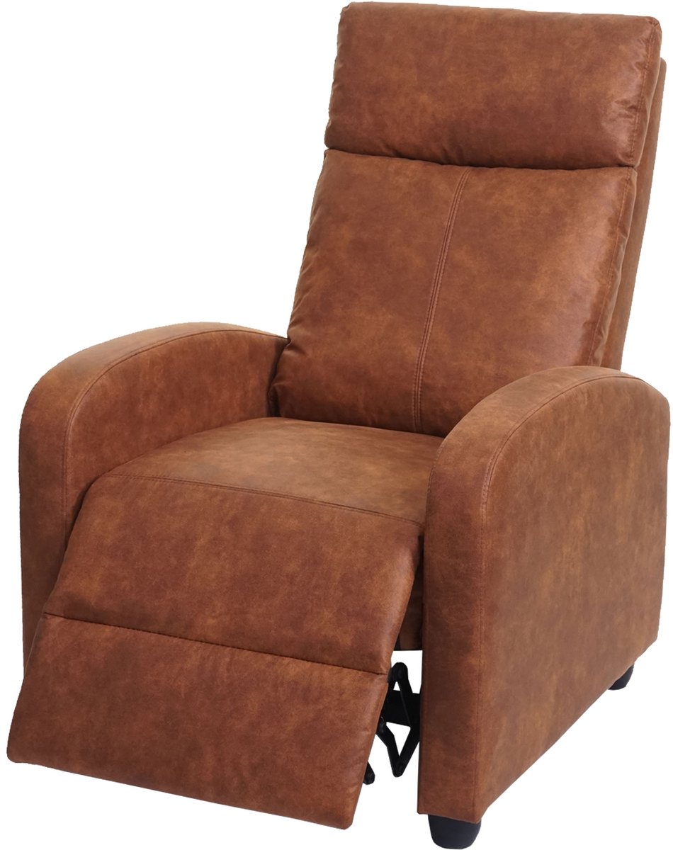 Televisiefotel MCW-F76, relaxfauteuil Fauteuil Ligfauteuil, verstelbare ligfunctie Stof/textiel ~ vintage imitatiesuède