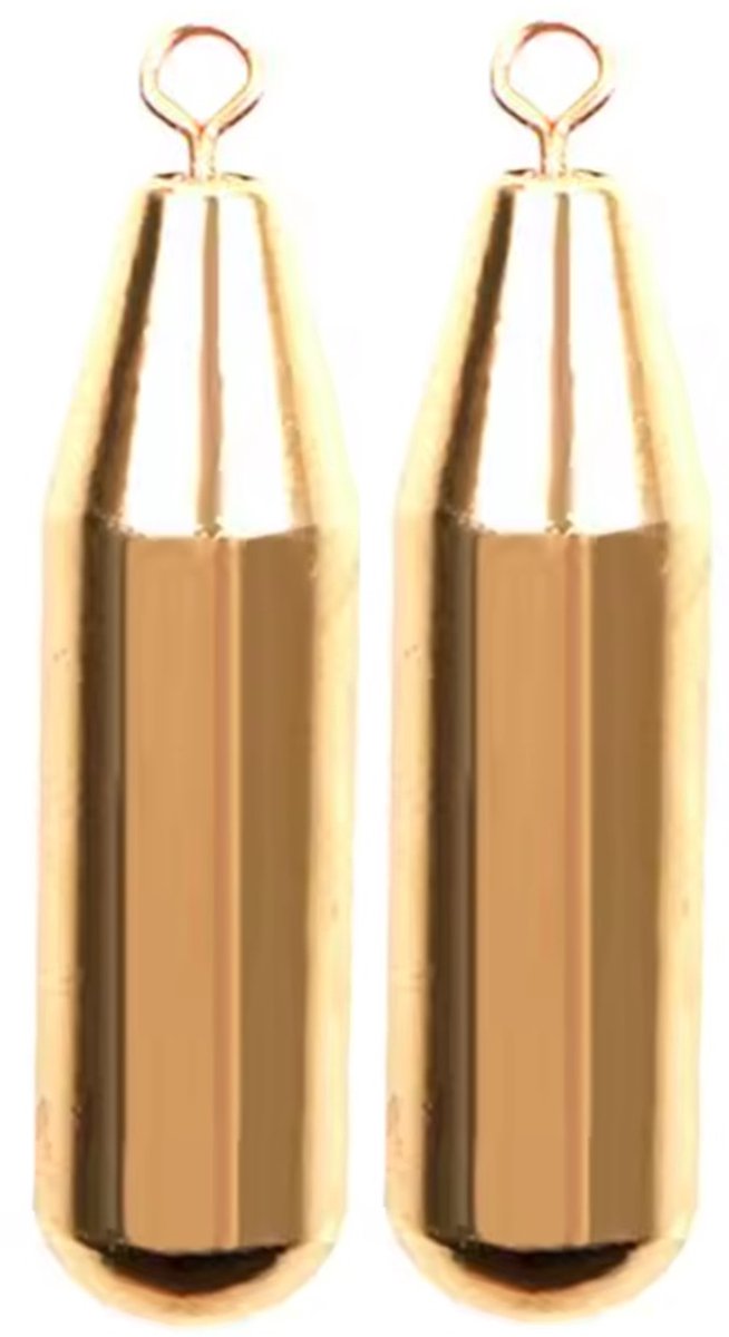 2 Stuks - wartellood 7gram - Messing - Loodvrij vissen