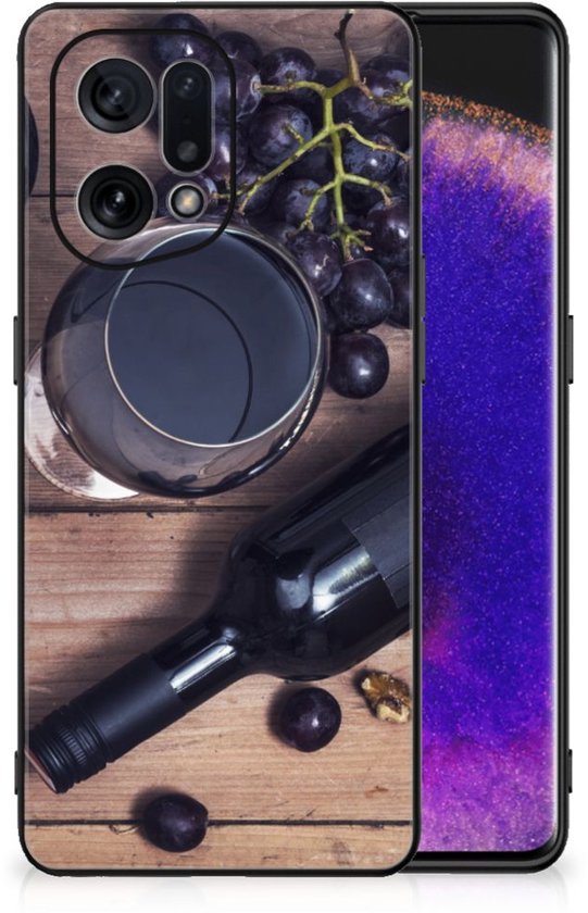 Jolie coque arrière en TPU OPPO Find X5 avec bord noir Vin