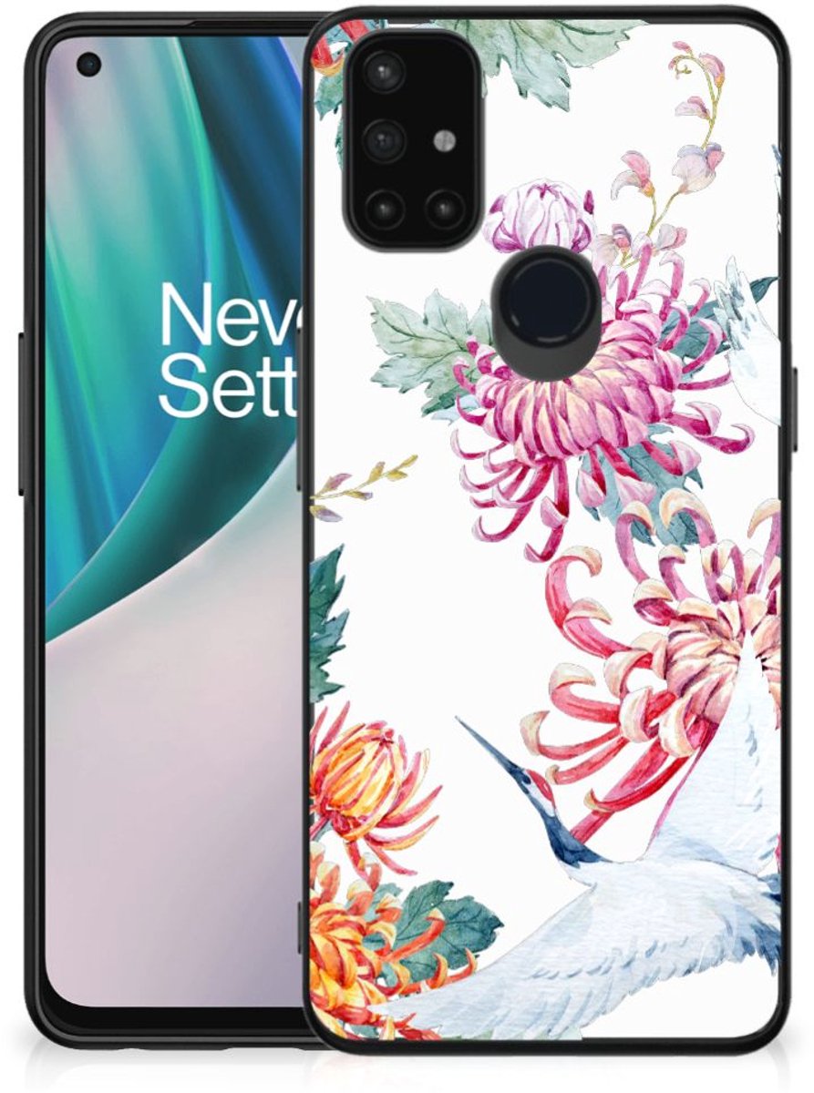 OnePlus Nord N10 5G Dierenprint Telefoonhoesje Bird Flowers