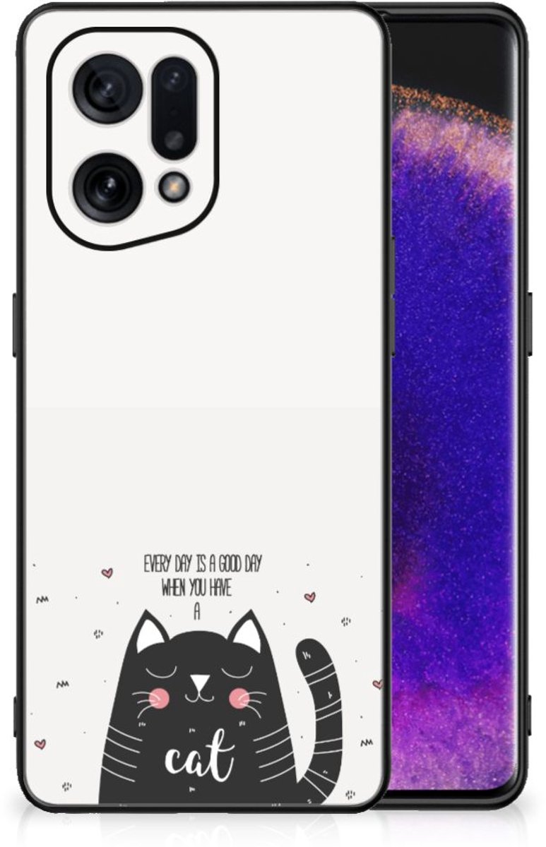 OPPO Find X5 Hoesje Cat Good Day