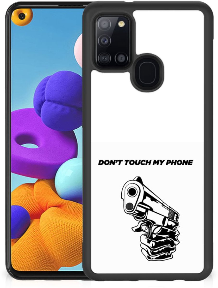Samsung Galaxy A21s TPU Hoesje Gun Don't Touch My Phone