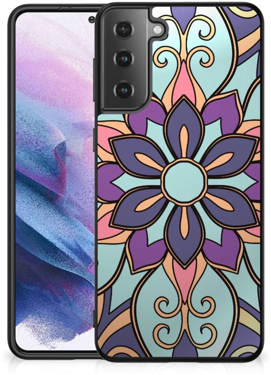 Samsung Galaxy S21 Plus Bloemen Hoesje Purple Flower