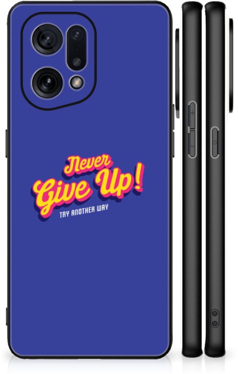Back Cover voor OPPO Find X5 Telefoon Hoesje met tekst Never Give Up