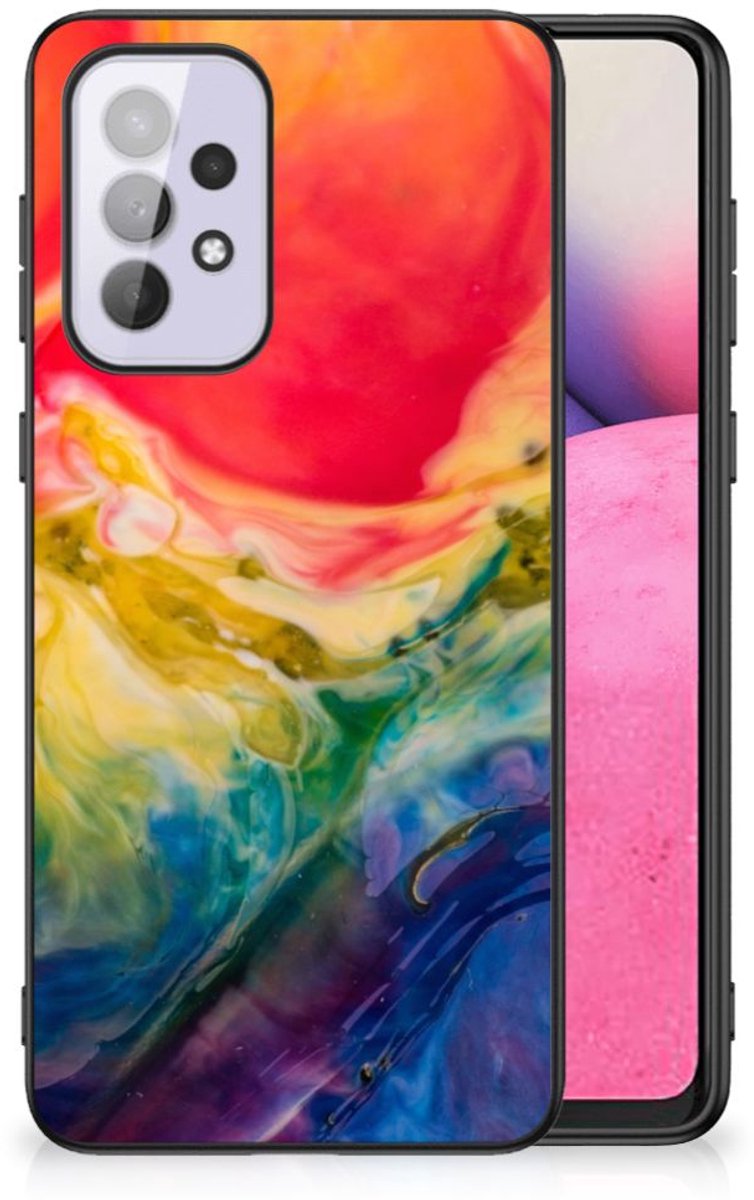 Back Cover voor Kleurrijke Telefoonhoesje Samsung Galaxy A33 5G Watercolor Dark