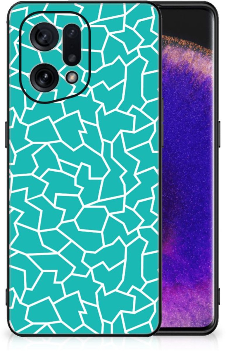 OPPO Find X5 Leuk Telefoonhoesje Cracks Blue