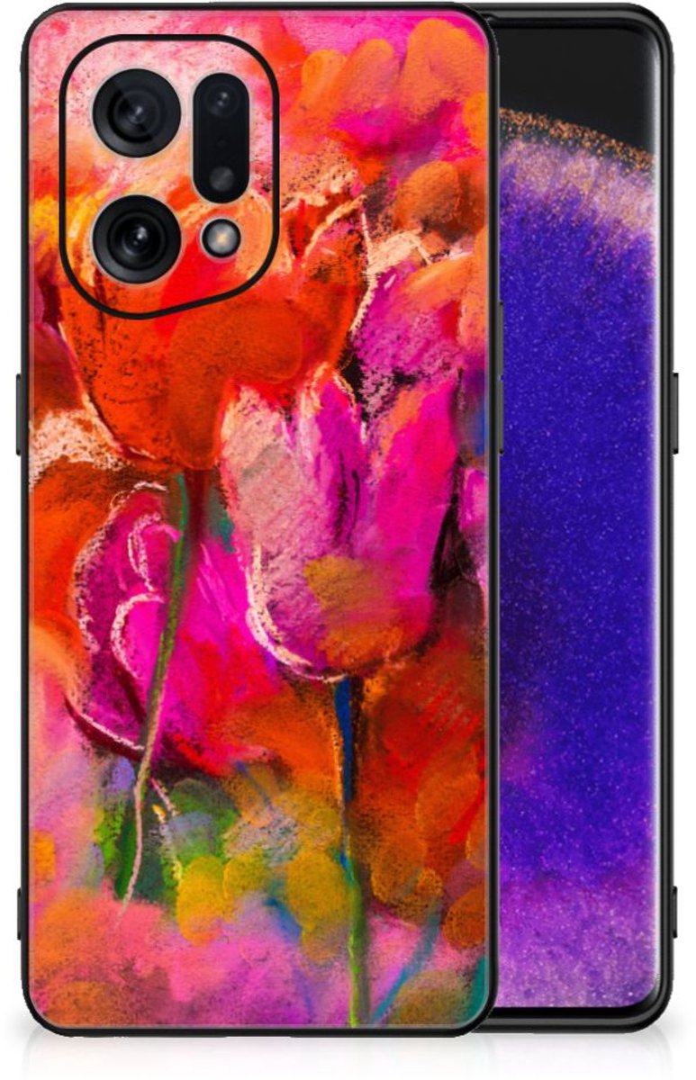 Kleurrijke Telefoonhoesje OPPO Find X5 Tulips
