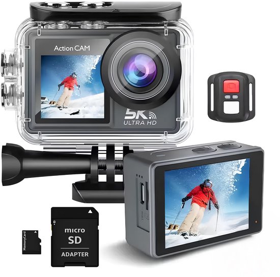 Senzo Action Camera 5K - 50MP - 60FPS - WiFi - Onderwatercamera - 30M - Beeldstabilisatie EIS - IMX