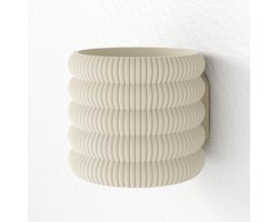 Fleuriek - Hangende bloempot voor binnen Beige - Grote plantenpot, Groene muurdecoratie - Kunststof bloempot voor aan de muur - D15 cm