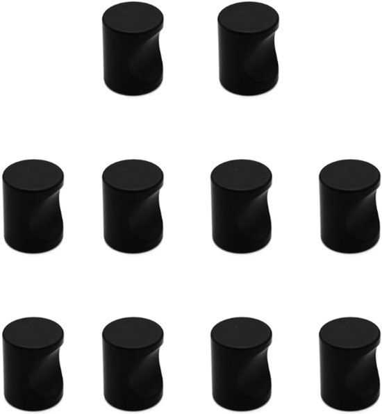 Lot de 10 boutons de meuble en alliage d'aluminium, 20 x 20 x 25 mm, noir, pour tiroir, Ferrures de porte , facile à installer