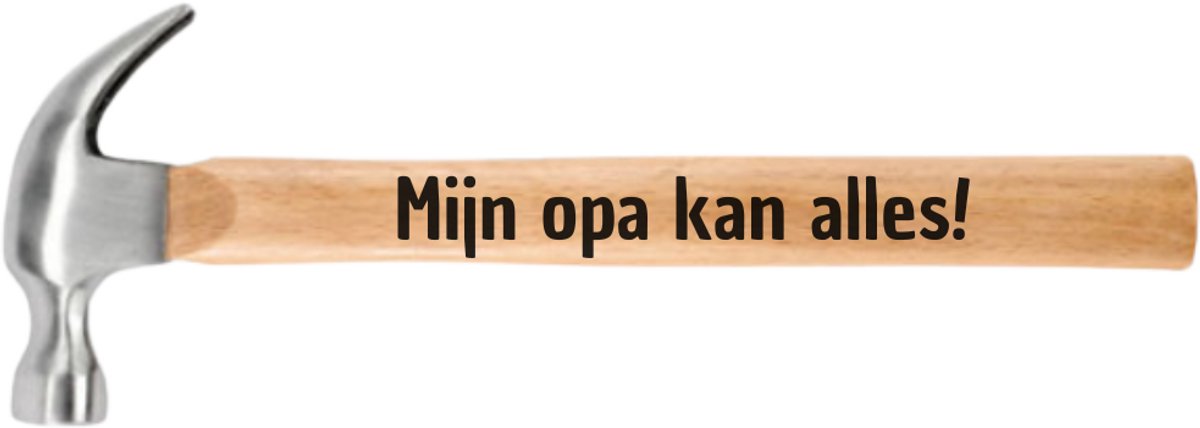 Mijn Opa Kan Alles – Gepersonaliseerde Houten Hamer met Gravering – Origineel Vaderdag Cadeau – Hamer voor Opa – Uniek Kado voor Hem – Geschenk voor Vader – Cadeautje Grootvader – Houten Gereedschap met Tekst