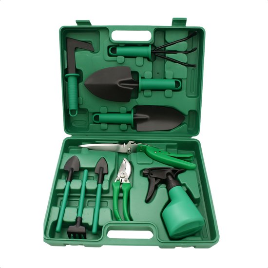 Cheqo® Tuingereedschap Set - Tuingereedschap Set - Snoeischaar- Tuinset - Snoeischaar - Tuinieren - Complete 10-Delige Set met Opbergkoffer - Inclusief Plantenspuit van Cheqo — afbeelding 3