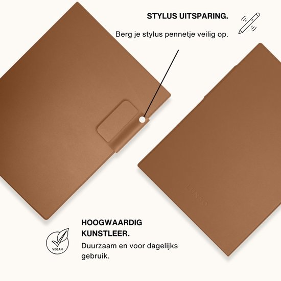 Lunso ReMarkable Paper Pro Slim magnetisch sleepcover PU leer hoes - Bruin van Lunso — afbeelding 3