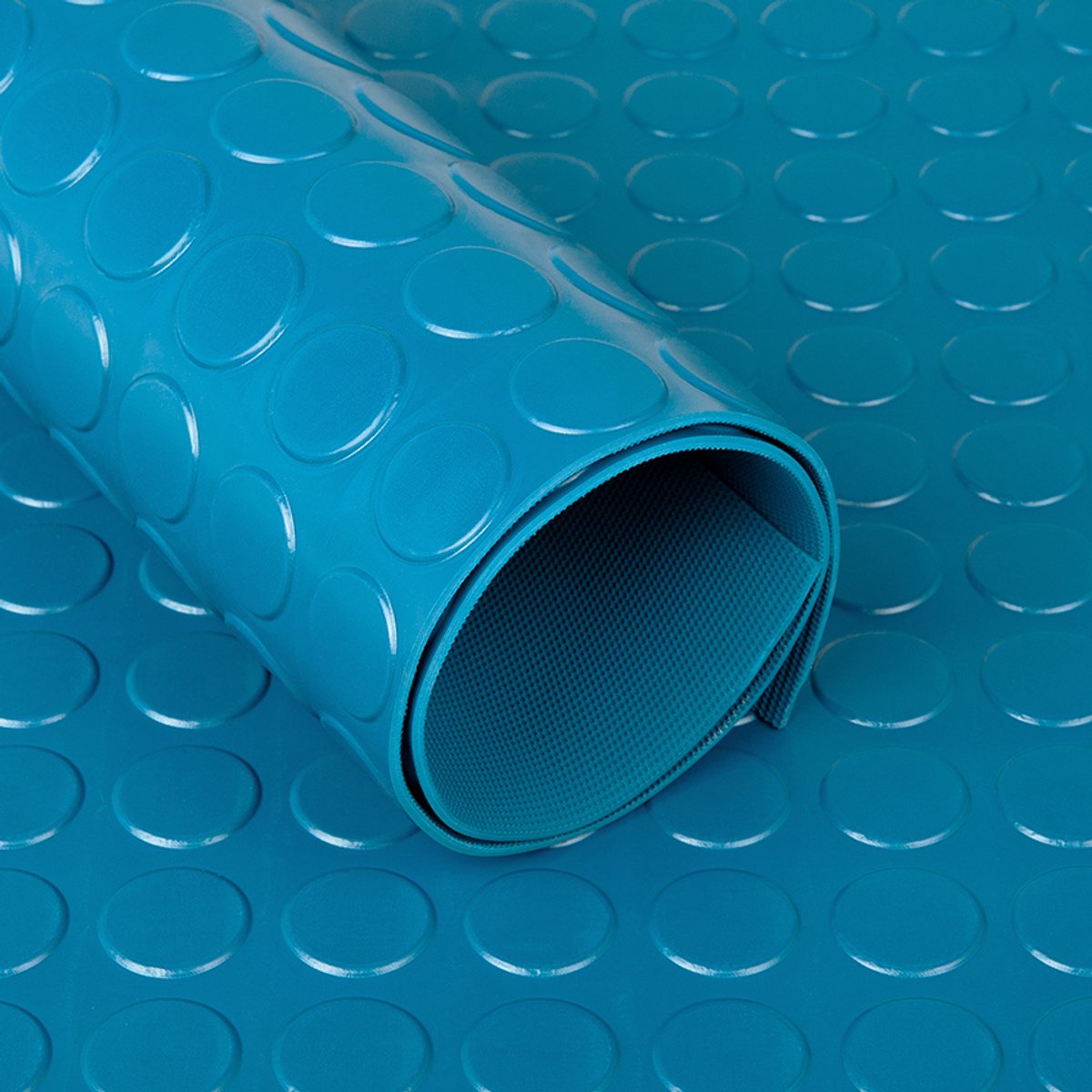 Rubbermagazijn Noppenloper - Blauw - Dikte 3mm - 120cm breed - Lengte 10 meter