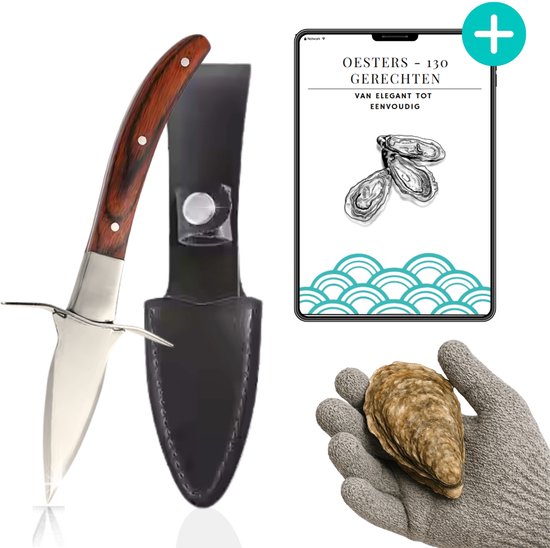 Oestermes Set incl. Citroenknijper & Handschoenen