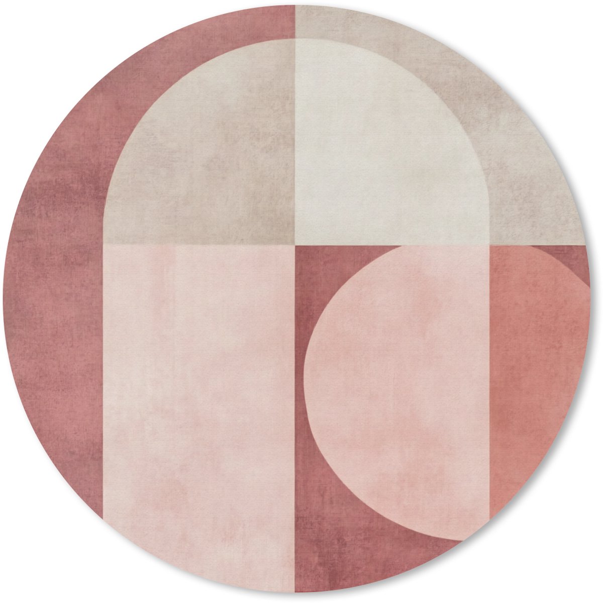 Muismat rond 20x20 cm - Mousepad Figuren - Abstract - Roze - Ronde muismatten
