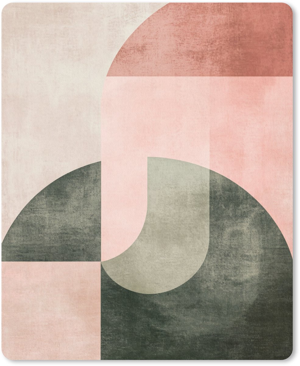 Muismat 19x23 cm - Mousepad Cirkel - Abstract - Roze - Muismatten