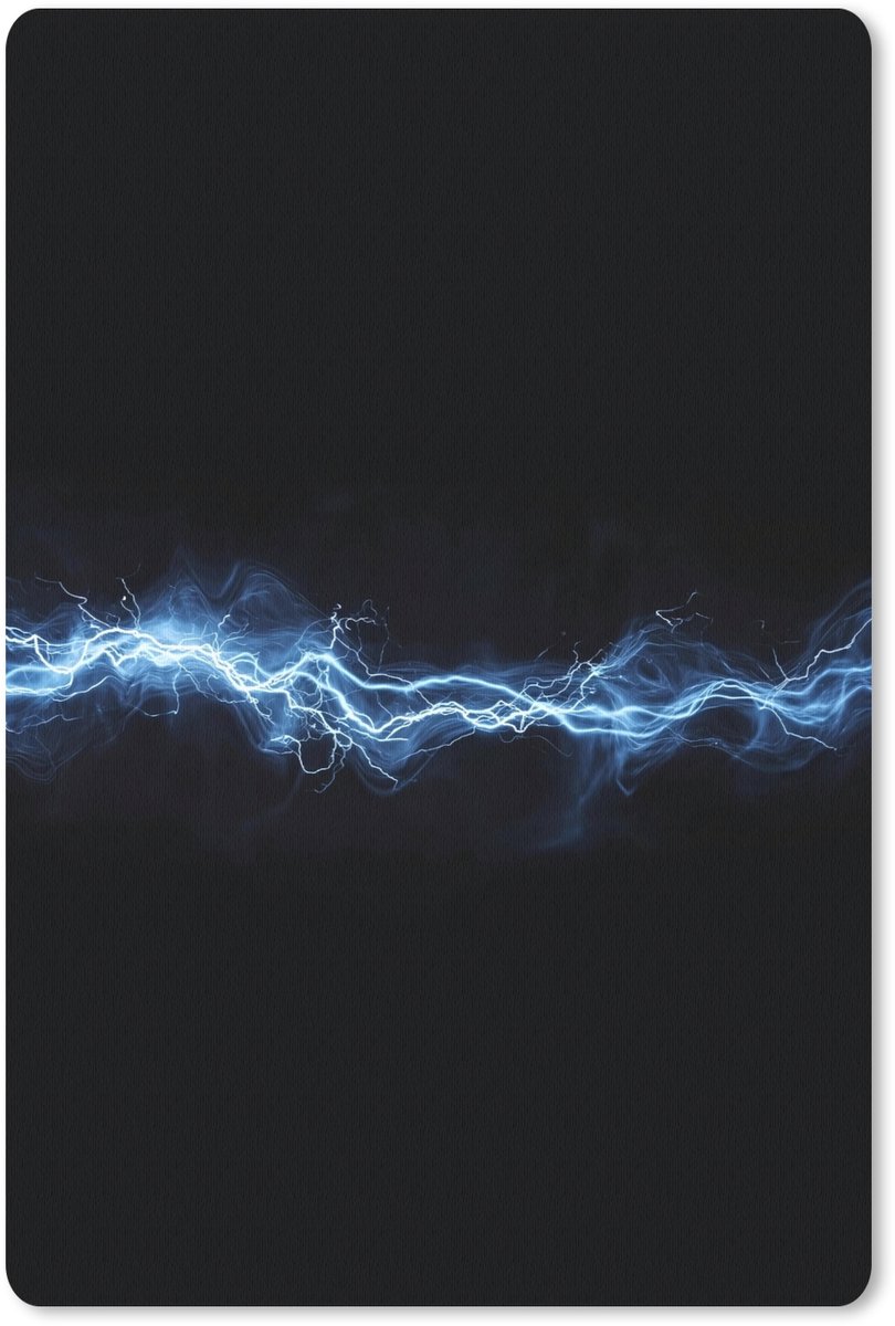 Muismat 18x27 cm - Mousepad Gaming - Bliksemflits - Blauw - Energie - Muismatten