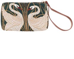 Polstasje - portemonnee - Swan - Zwaan - Zwanen - donker groene achtergrond - Walter Crane