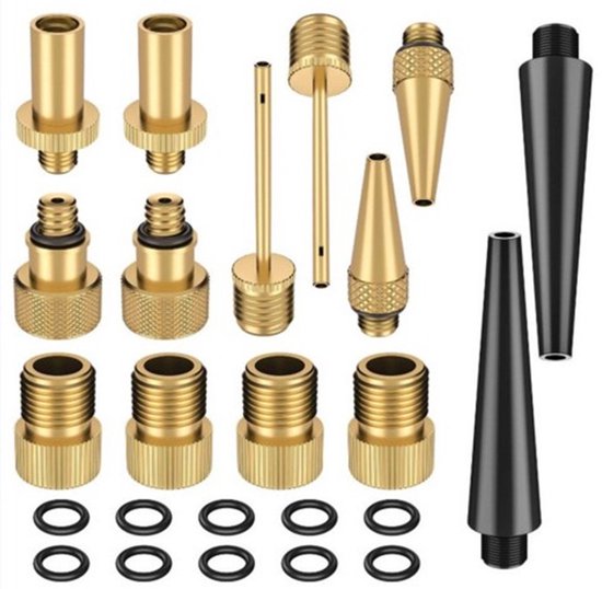 Jumada's - Upgrade je fietspomp met Jumada's Dunlop Set - 14 stuks verloopnippels voor elk ventiel - inclusief adapter voor ballenpomp - universele must have! — afbeelding 3