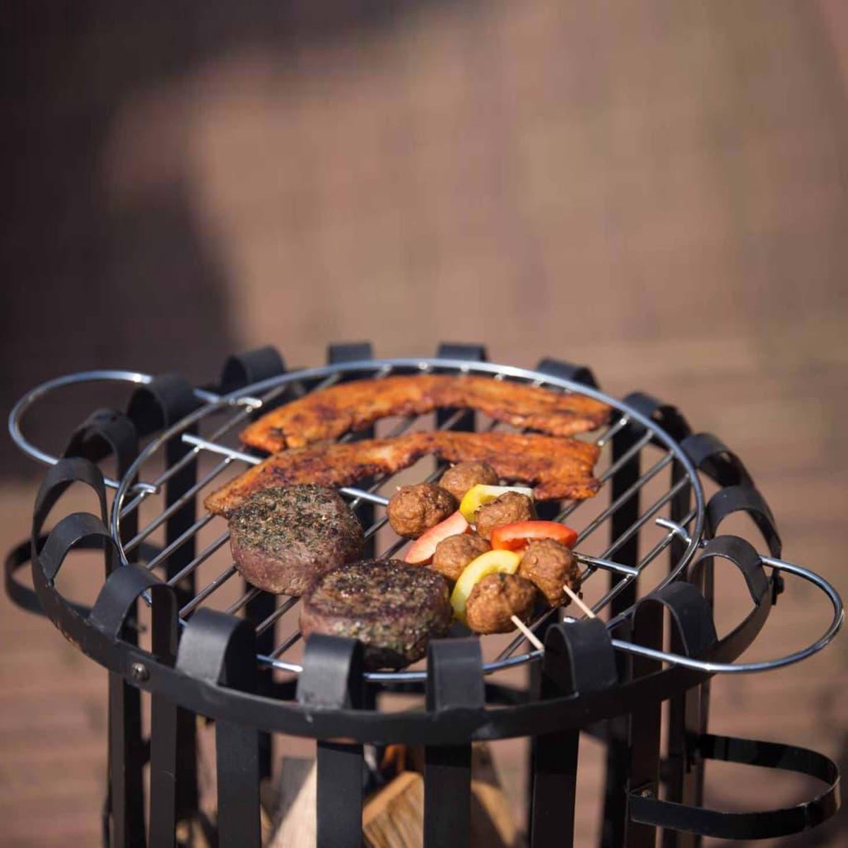 RedFire Dallas Vuurkorf met grillplaat - Zwart