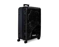 NoBoringSuitcases.com NoBoringSuitcases.com® - Koffer groot - Reiskoffer lichtgewicht - Zwart marmer - Vakantie rolkoffer met 4 wielen - Grote trolley XL - Ruimbagage met TSA slot