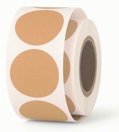 1000x Etiketten Rond Kraft Stickers 35 mm op Rol - Label Blanco Stickers Gekleurd - Sluitzegel