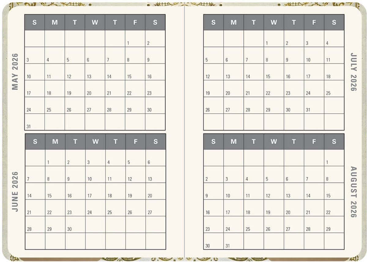 Gilded Ivory compacte agenda 16-mnds - 2026 - Agenda - 9781441345400